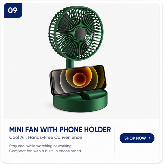 Mini Fan with Phone Holder